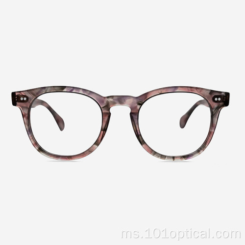 Bingkai Optik Wanita dan Lelaki Bulat Asetat D-Frame